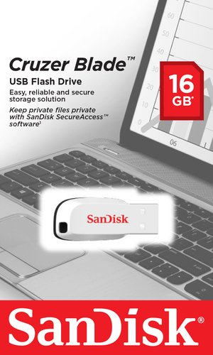 Sandisk Cruzer Blade 16GB White - Clé USB Sandisk - grosbill.com - 3