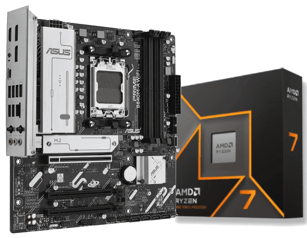 Kit Upgrade PC Asus PRIME B840M-A WIFI + Ryzen 7 9700X box Grosbill