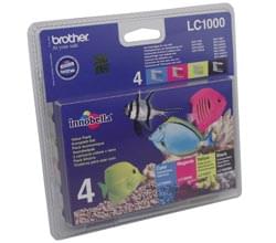 Brother Pack de 4 cartouches LC1000 BK/C/M/Y