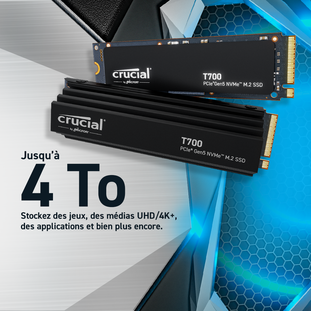 Crucial T700 rad  M.2 - Disque SSD Crucial - grosbill.com - 1