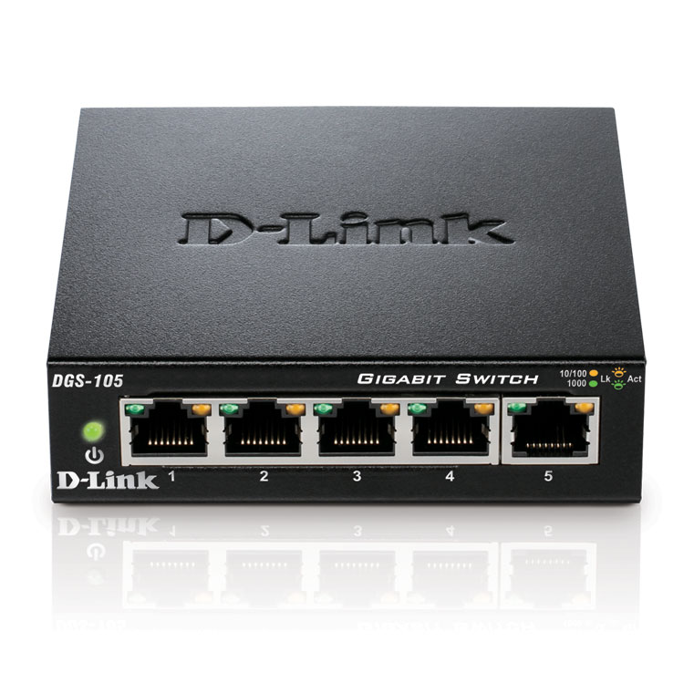 Switch D-Link 5 ports 10/100/1000 boitier métal - DGS-105 - 0