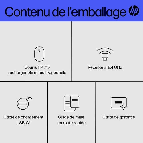 HP 715 RECHBL Mult-Dvc Bluetooth Mouse E - Achat / Vente sur grosbill.com - 11