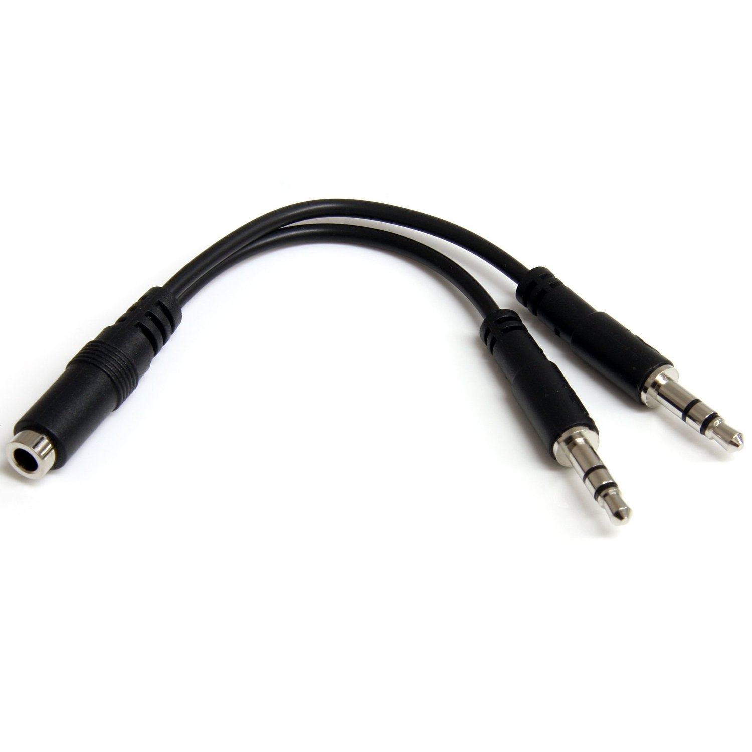 Adaptateur audio jack 3.5 femelle vers 2 x jack 3.5 mâles casque/micro