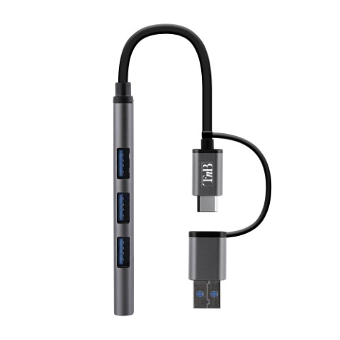 iClick Hub USB-A/USB-C/4 ports/Gris - Accessoire PC portable T'nB - 4