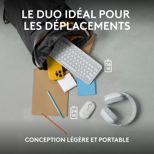 Logitech Pebble 2 Combo White - Pack Clavier/Souris - grosbill.com - 14