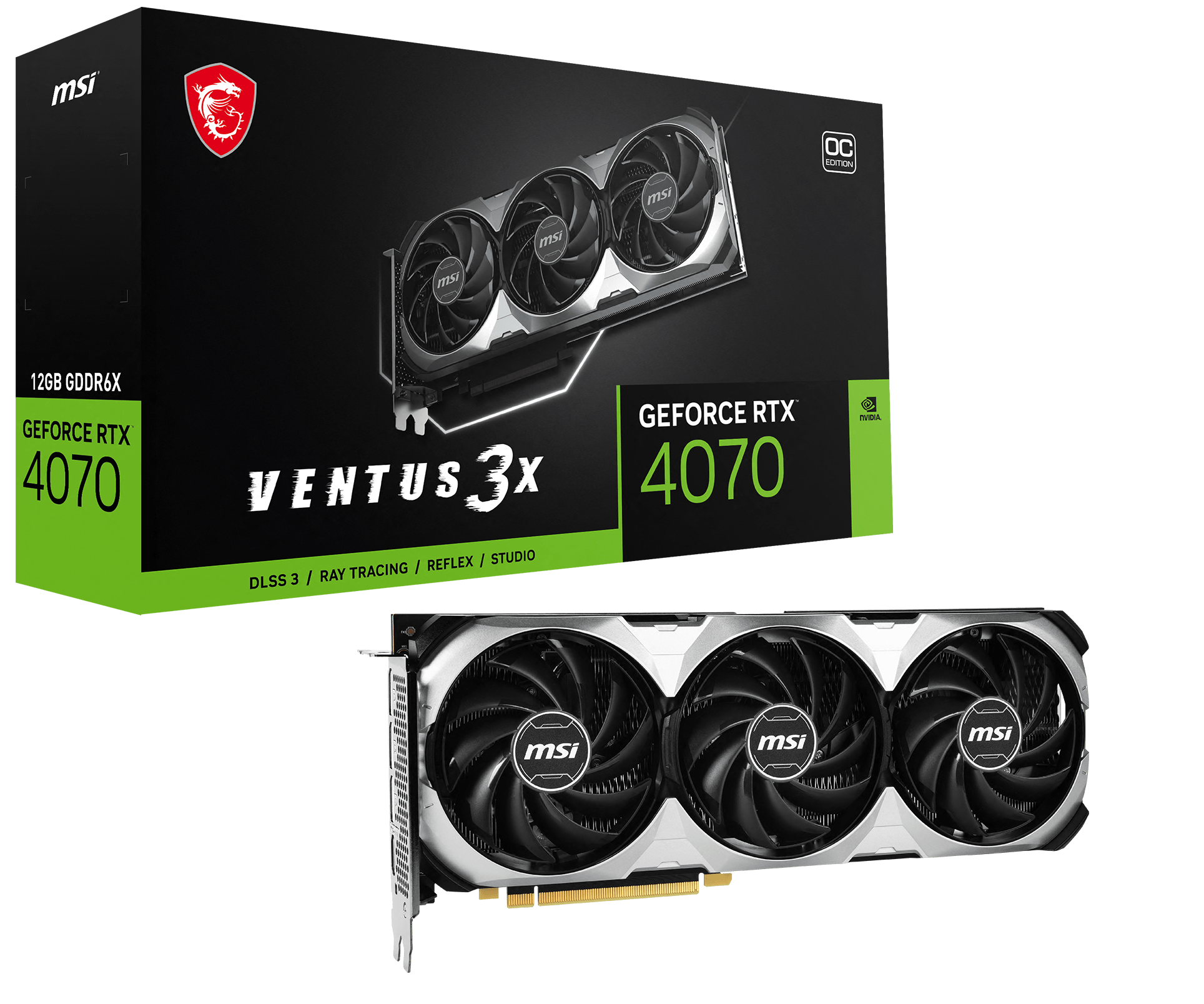 image produit MSI RTX 4070 VENTUS 3X 12G OC - DLSS3 Grosbill