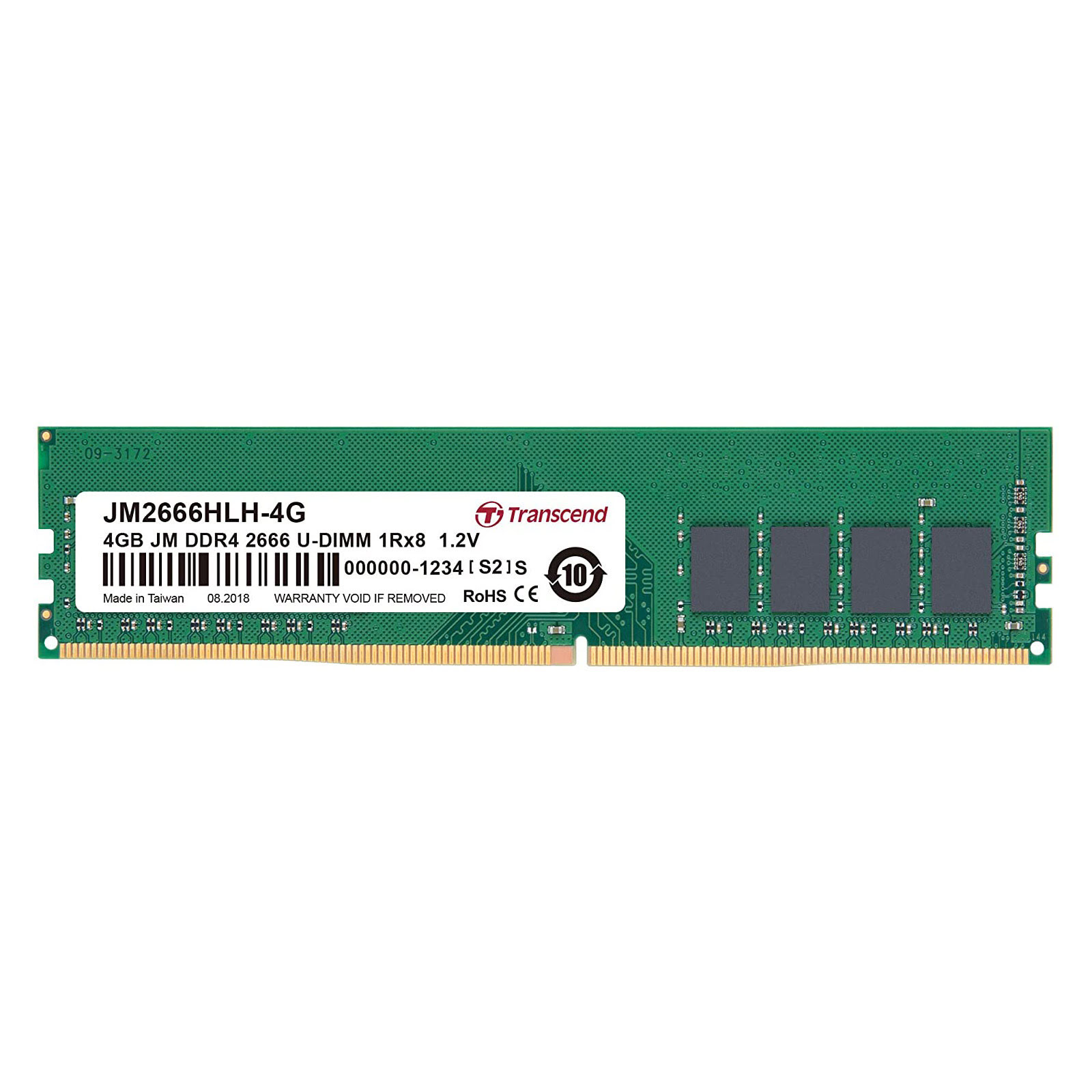 Transcend 4Go (1x4Go) DDR4 2666MHz - Mémoire PC Transcend sur grosbill.com - 0