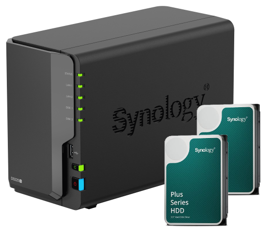Serveur NAS Synology DS225+ - 2 Baies avec 2 disques de 6To HAT3300-6T Grosbill