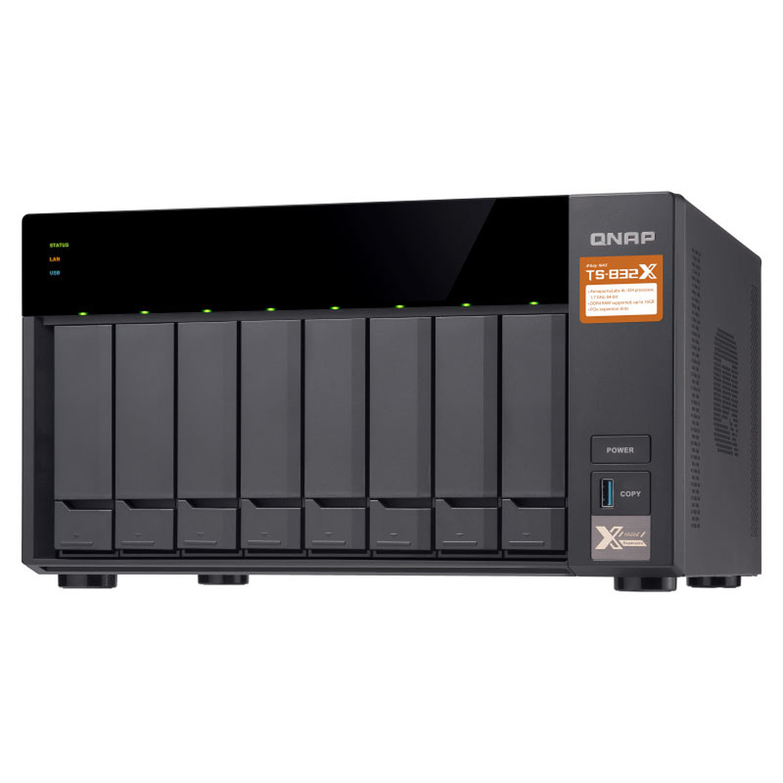 Qnap TS-832X-8G - 8 HDD - Serveur NAS Qnap - grosbill.com - 3