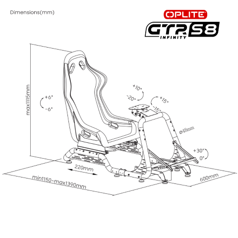 OPLITE GTR S8 Elite Force - Jaune (OP-GTR-EFY(S8)) - Achat / Vente Chassis Simracing sur grosbill.com - 5