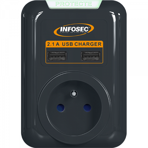 Infosec S1 USB NEO - 1 prise + USB (61297) - Achat / Vente Parasurtenseurs - Multiprises sur grosbill.com - 2