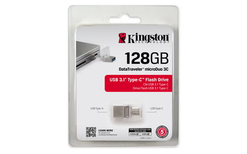 Grosbill Clé USB Kingston Clé 128Go USB 3.1 Type C - DTDUO3C/128GB