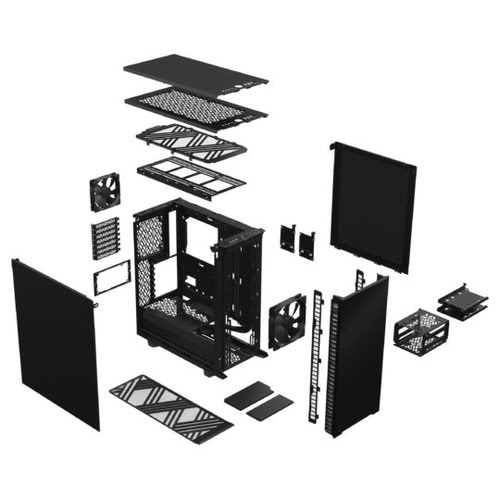 Fractal Design Define 7 Compact Black Midi-Tower - gedÃ¤mmt, schwarz - Achat / Vente sur grosbill.com - 24