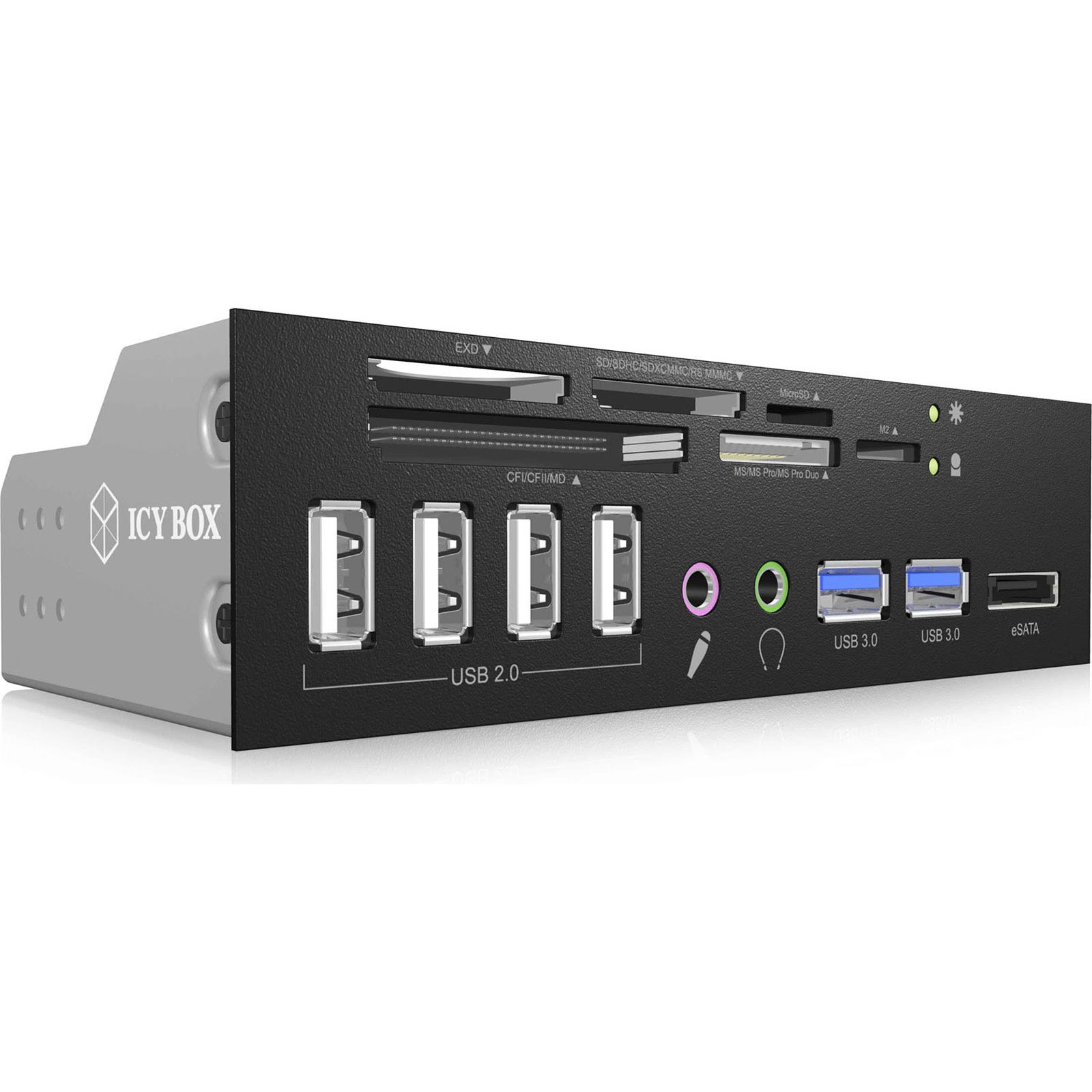 Icy Box Lect. cartes + 5 ports USB empl. 5.25