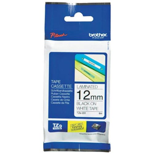 Tape/12mm black on white f P-Touch - Achat / Vente sur grosbill.com - 0