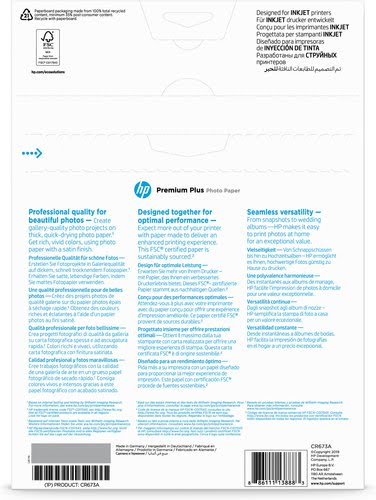 HP Premium Plus Semi-Glossy Photo Paper - Achat / Vente sur grosbill.com - 2