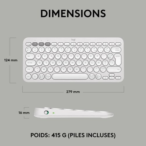 PEBBLE KEYS 2 K380S TONAL WHITE - Achat / Vente sur grosbill.com - 13