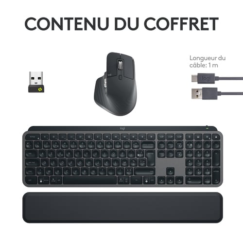Logitech MX Keys S Noir + Souris sans fil MX Master 3S Noir - Pack Clavier/Souris - 13