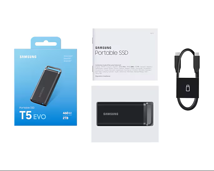 Samsung T5 Evo  USB 3.2 2To Black (MU-PH2T0S/EU) - Achat / Vente Disque SSD externe sur grosbill.com - 3