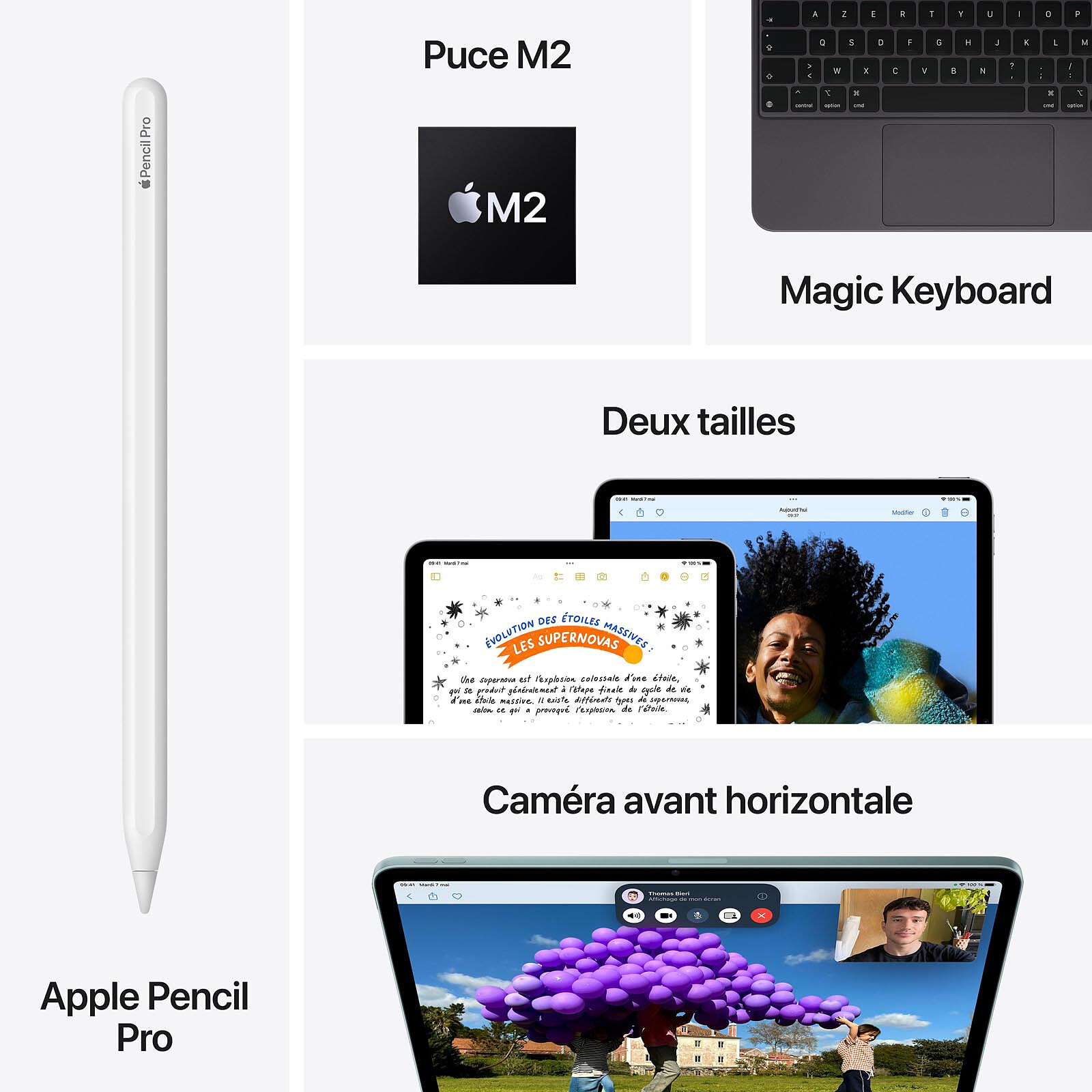 iPad Air M2 11" (2024) Wi-Fi 128Go Bleu - Achat / Vente sur grosbill.com - 2