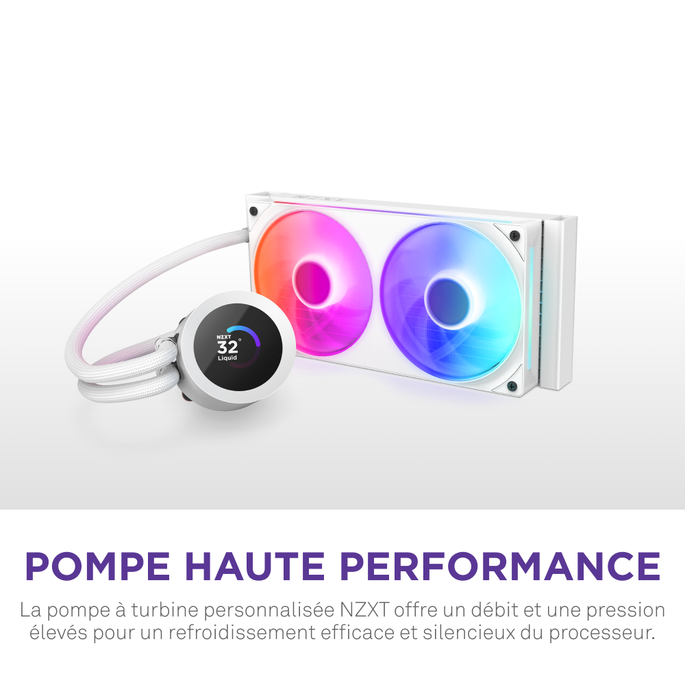 NZXT Kraken Plus 240 RGB - 240mm - Blanc - Watercooling NZXT - 5