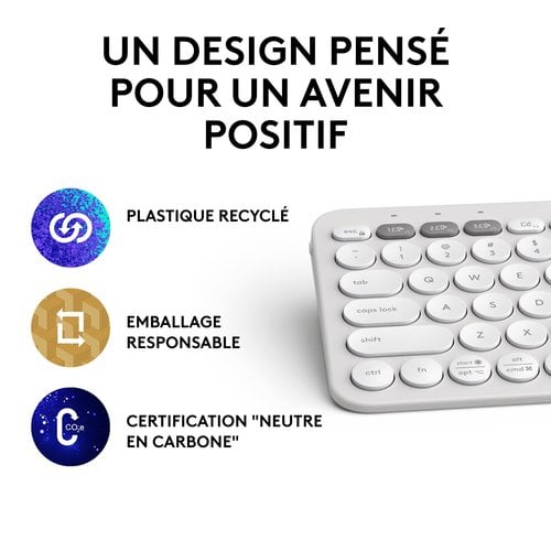 PEBBLE KEYS 2 K380S TONAL WHITE - Achat / Vente sur grosbill.com - 15