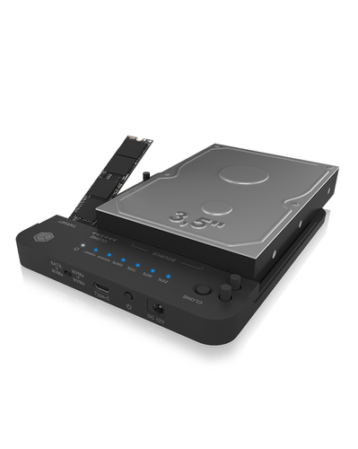 Icy Box Clone Station USB-C 3.2 M.2/SATA - Boîtier externe - 1