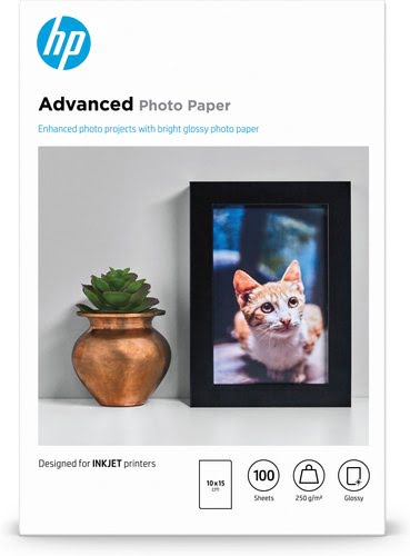 HP Paper Photo/Adv Glossy 10x15 bdl 100s - Achat / Vente sur grosbill.com - 0