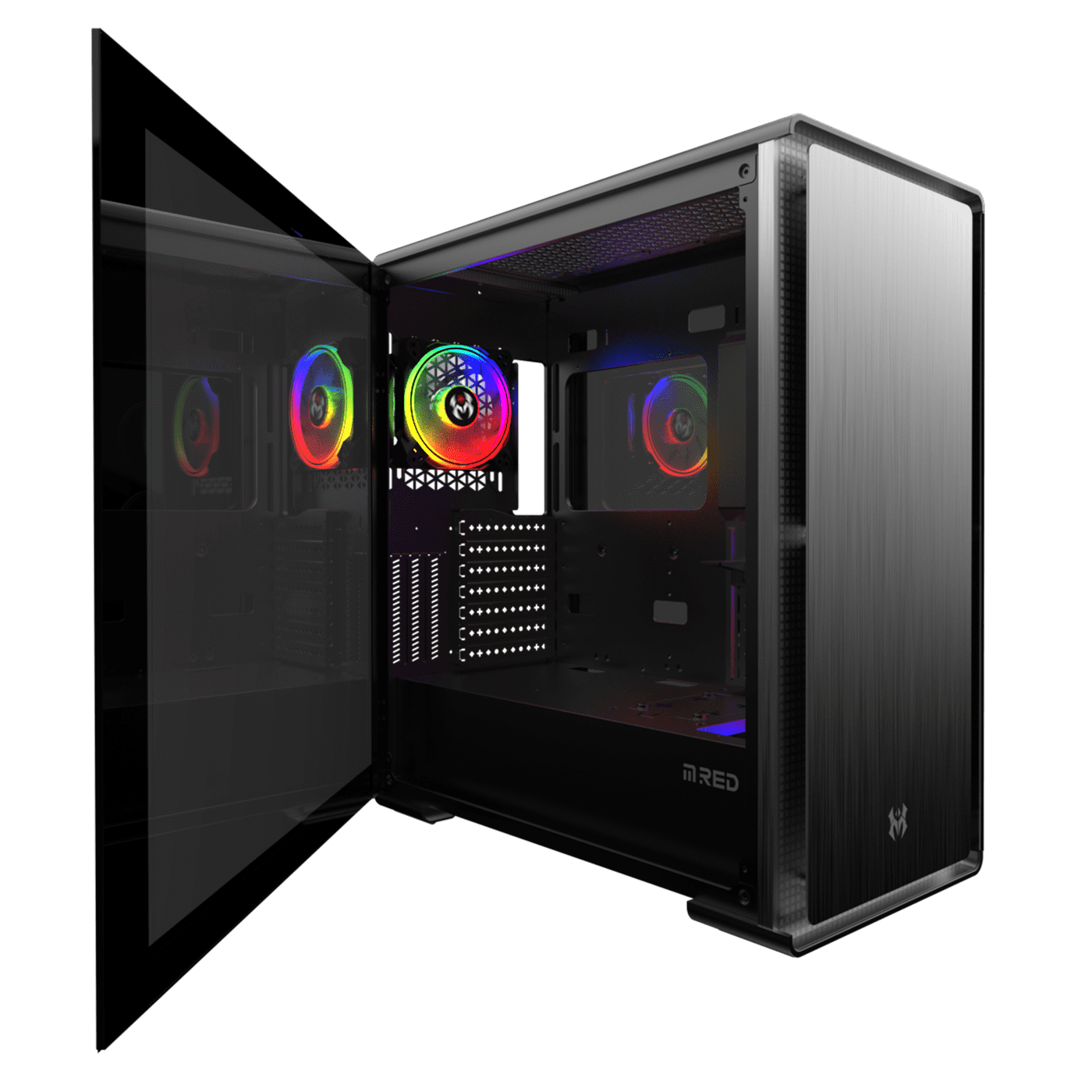M.RED IRON GLASS Noir - Boîtier PC M.RED - grosbill.com - 1