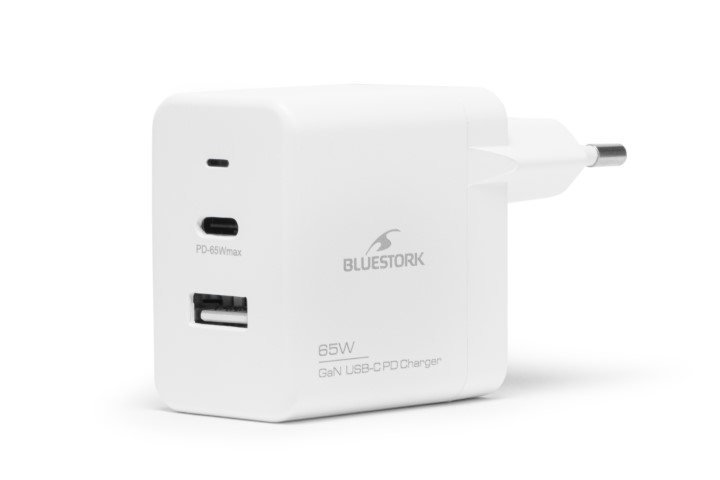 Bluestork 65W USB C - Blanc/Détachable  (PW-NB-65-C-GAN-W) - Achat / Vente Accessoire alimentation sur grosbill.com - 2