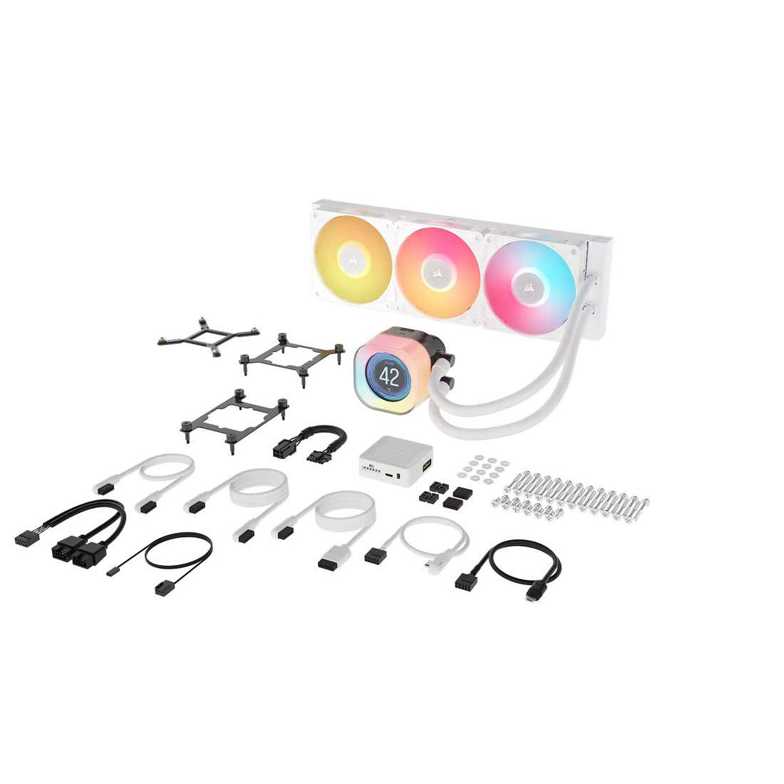 Corsair iCUE LINK TITAN - 360 RX LCD AIO/360mm - Blanc - Watercooling - 4