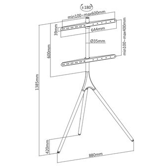 Support TV Design 45 - 65" - Noir/Noyer  - Accessoire écran - 3