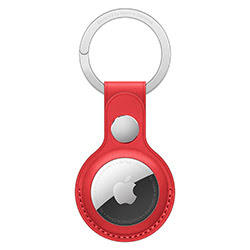 Apple Porte-clés AirTag - Cuir/Acier inoxydable - Rouge