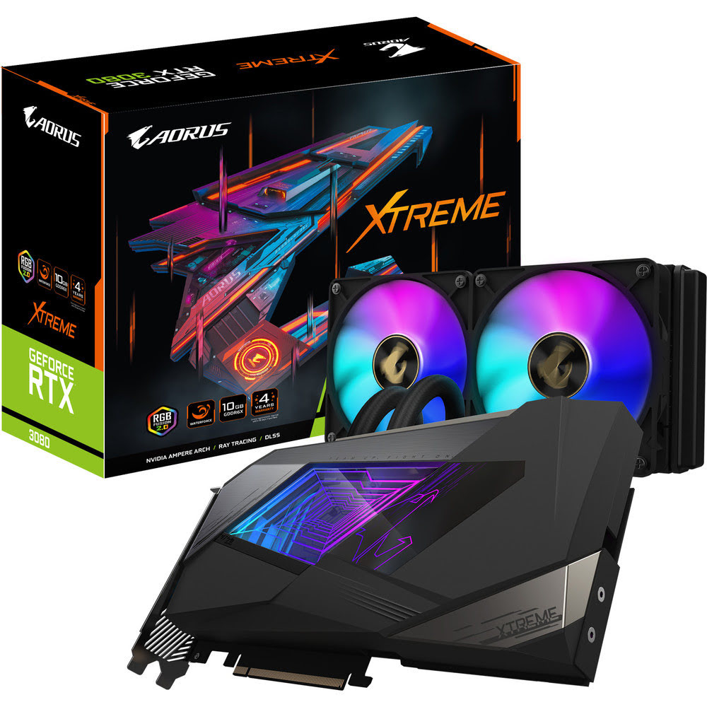 Gigabyte AORUS RTX 3080 XTREME WATERFORCE 10G LHR - Carte graphique - 0