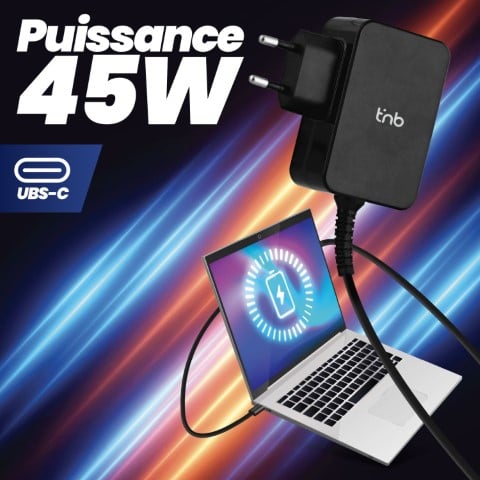 T'nB Chargeur universel USB-C - 45W - 1.8m - Noir (CHNBTC45W) - Achat / Vente Chargeur sur grosbill.com - 3