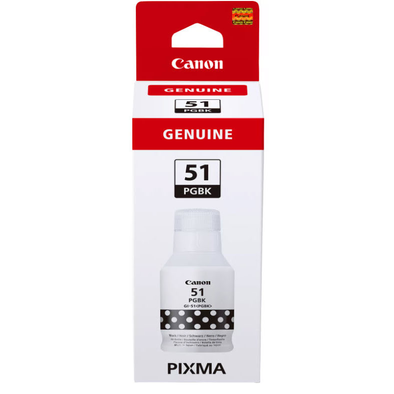 Bouteille d'encre Noire - GI-51 PGBK pour imprimante Canon