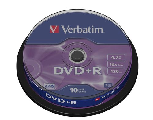 Verbatim DVD+R/4.7GB 16x AdvAZO Spdl 10pk