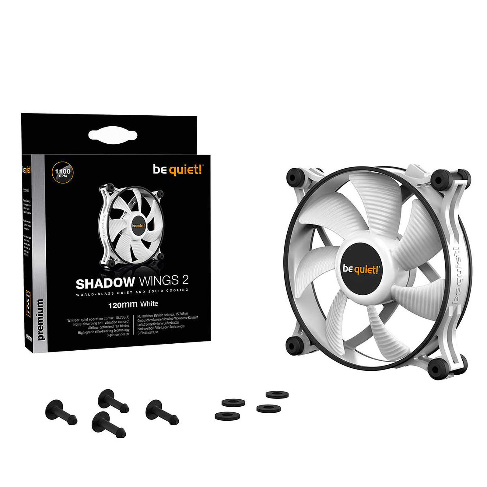 Be Quiet! Shadow Wings 2 120mm  White - Ventilateur boîtier - 1