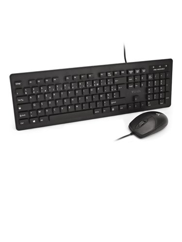 V7 Ensemble clavier et souris antimicrobien lavable, USB, optique, IP68Spec, étanche Noir