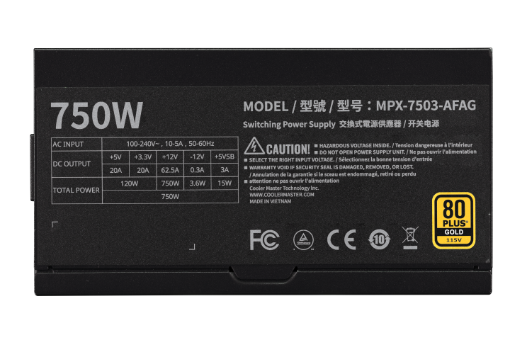 Cooler Master 80+ Gold (3.1 750W) - Alimentation Cooler Master - 6