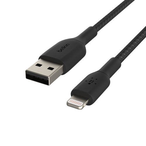 Lightning to USB-A Cable Braid 3M Black - Achat / Vente sur grosbill.com - 0