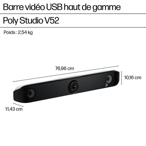 POLY STUDIO V52 USB VIDEO BAR - Achat / Vente sur grosbill.com - 3