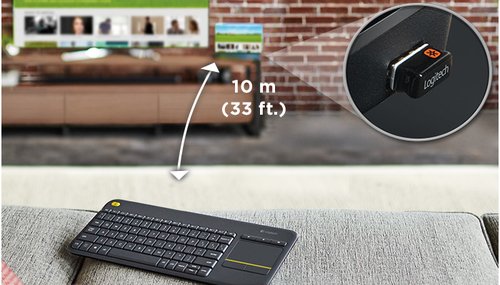 WIRELESS TOUCH KEYBOARD K400+ - Achat / Vente sur grosbill.com - 19