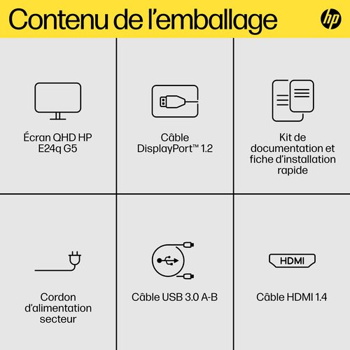 HP 24 pouces  6N4F1AA#ABB - Ecran PC HP - grosbill.com - 5