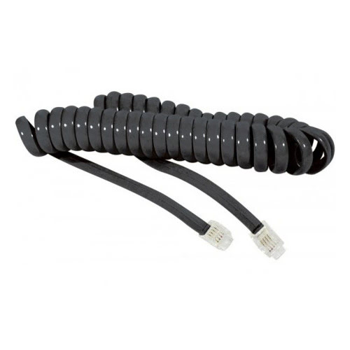 Cable Cordon spirale 4/4 RJ9 - 2m noir - Accessoire téléphonie Grosbill - 0