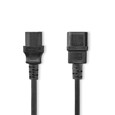 Rallonge IEC C14 vers IEC C13 - 3m - Noir - Connectique PC - 2