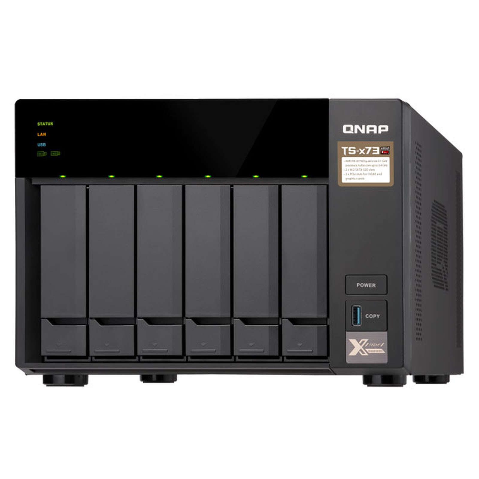 Qnap TS-673-8G - 6 HDD - Serveur NAS Qnap - grosbill.com - 3
