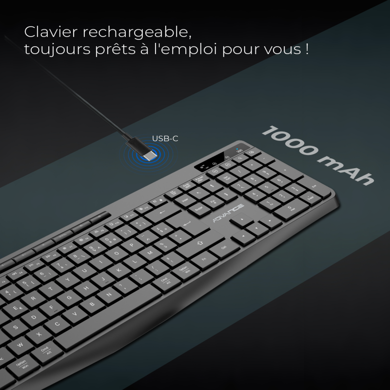 Advance R-TYPE Noir Sans fil/RGB/Batterie/IPX4/Win et Mac - Clavier PC - 5