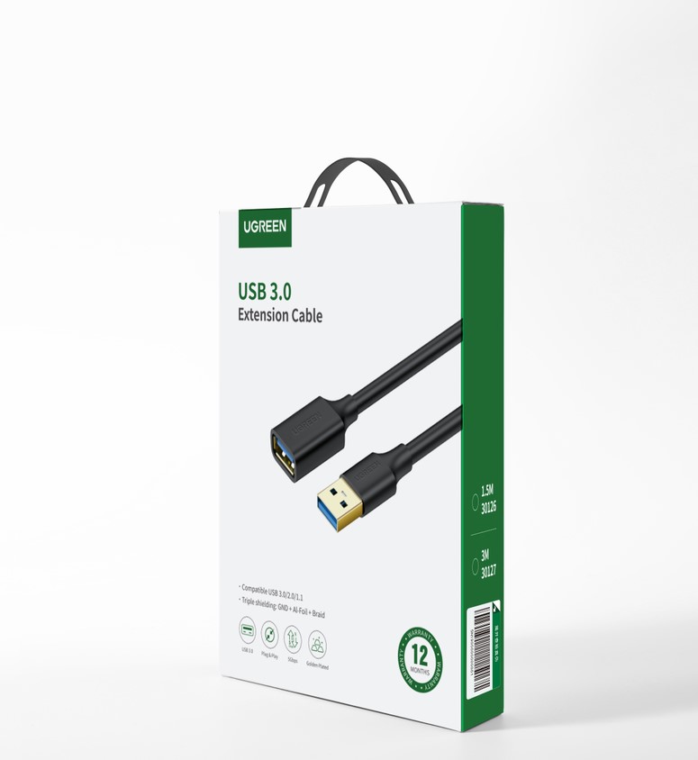 Câble USB-A vers USB-A/1,5m/Noir - Connectique PC - grosbill.com - 1