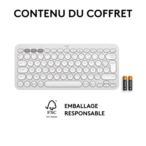 PEBBLE KEYS 2 K380S TONAL WHITE - Achat / Vente sur grosbill.com - 14